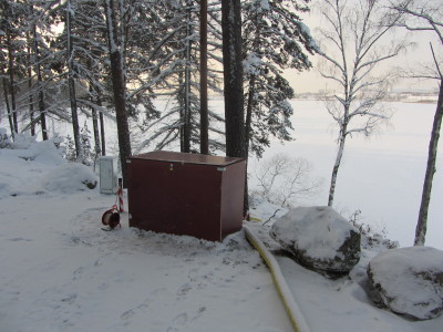 Test pumping of a new well.